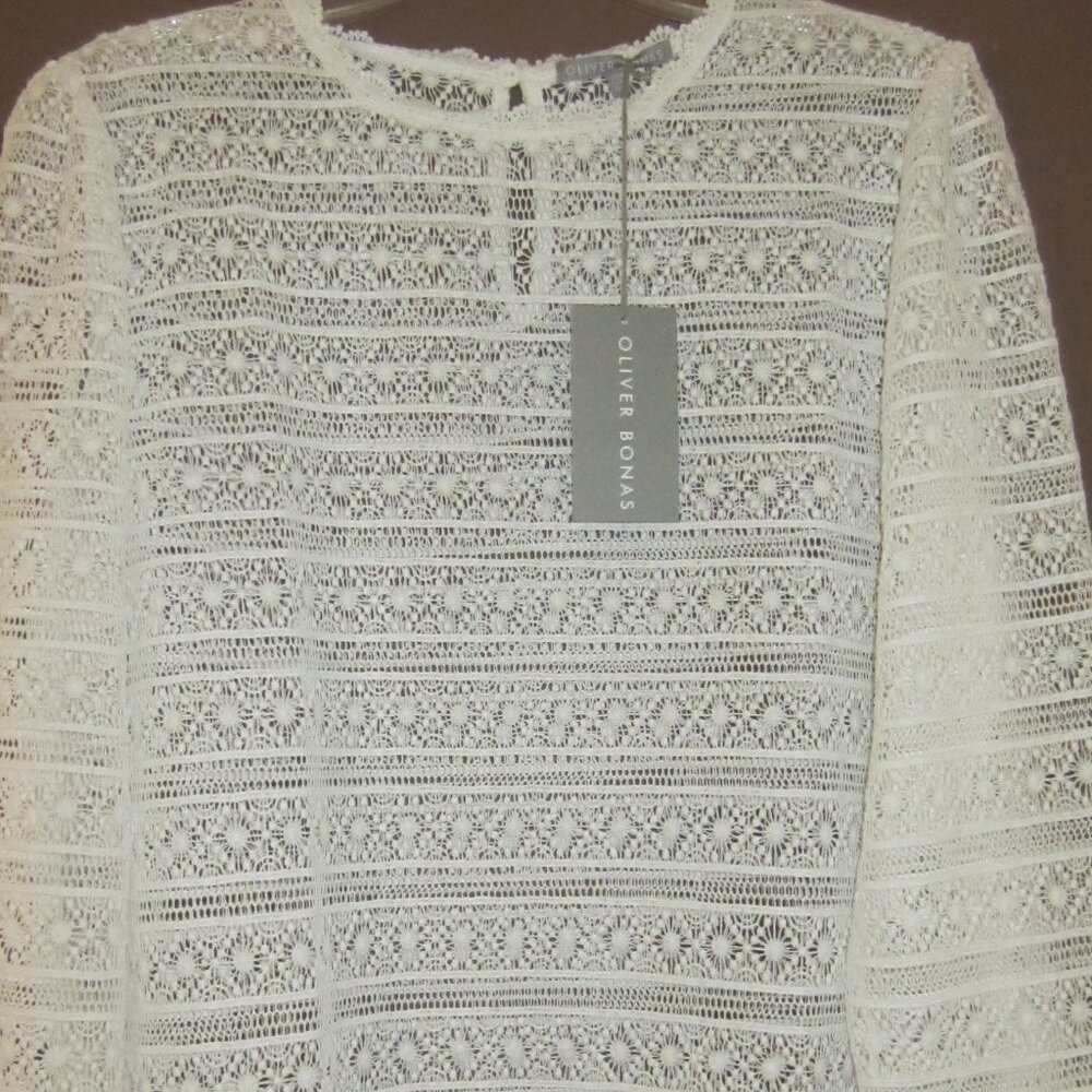 Oliver Bonas White Lace Top size 14~Fancy Lace Top Size 14